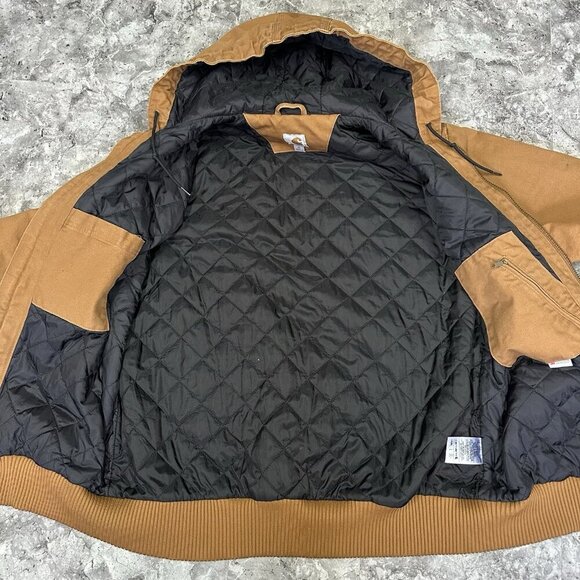 Carhartt Jacket Brown Size L Tall Made In Mexico 3M Hood Excellent Condition - Picture 4 of 8